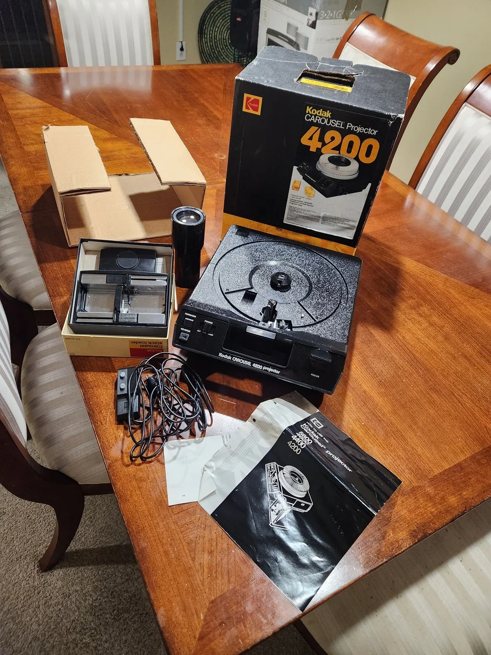 Kodak Carousel 4200 Black Slide Projector with Accessories